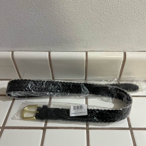 Metalwood Studio Black Leather Braided Belt - Picture 6 of 6